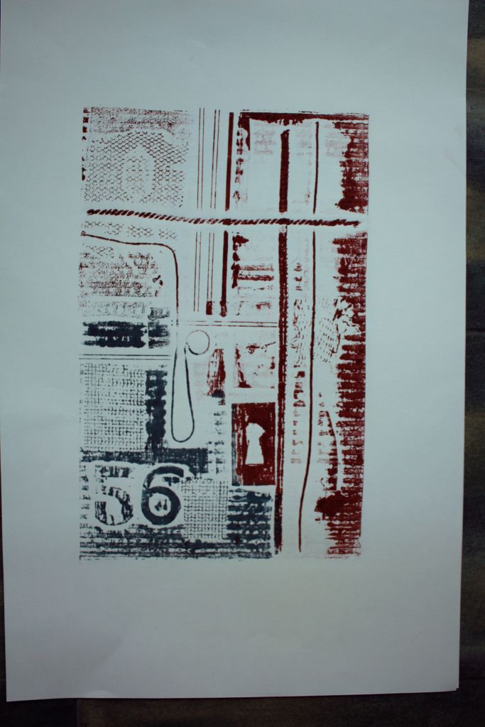 Doors: Collograph  A2 paper